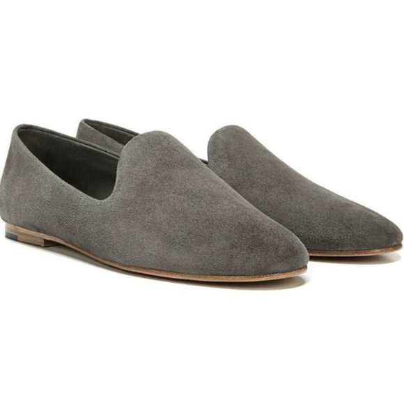 Vince Shoes - Vince Gray Milo Pewter Suede Loafer Flats 8